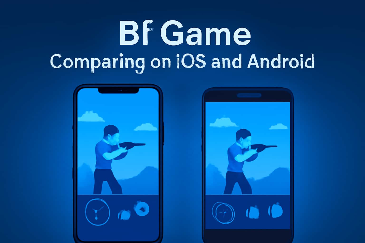 Informational graphic comparing Bf Game on iOS and Android.