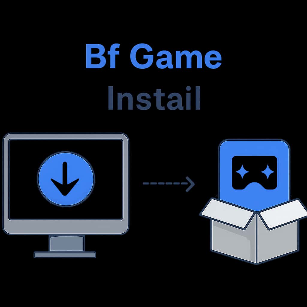 Diagram illustrating Bf Game installation steps.