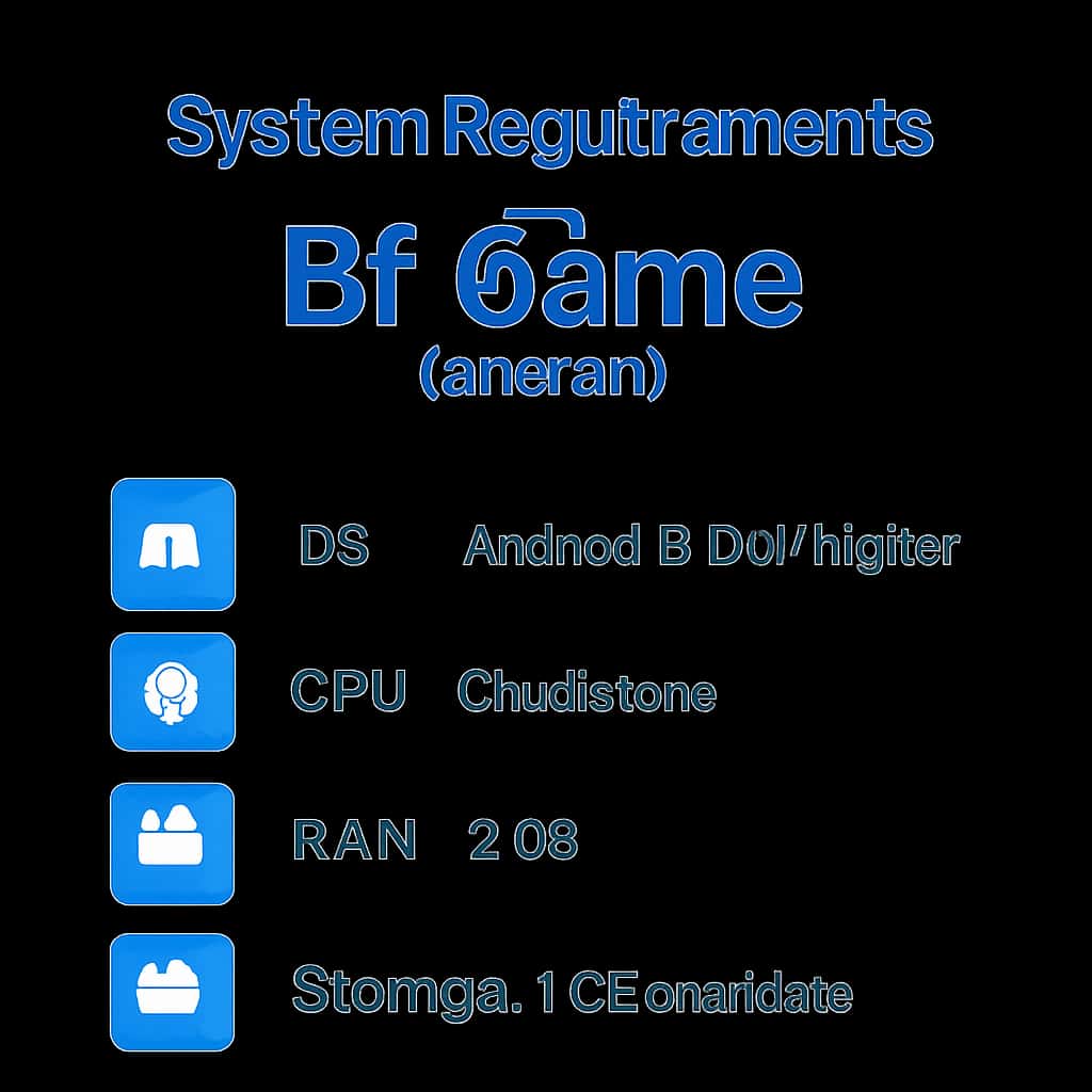 Diagram explaining system requirements for Bf Game on Android.