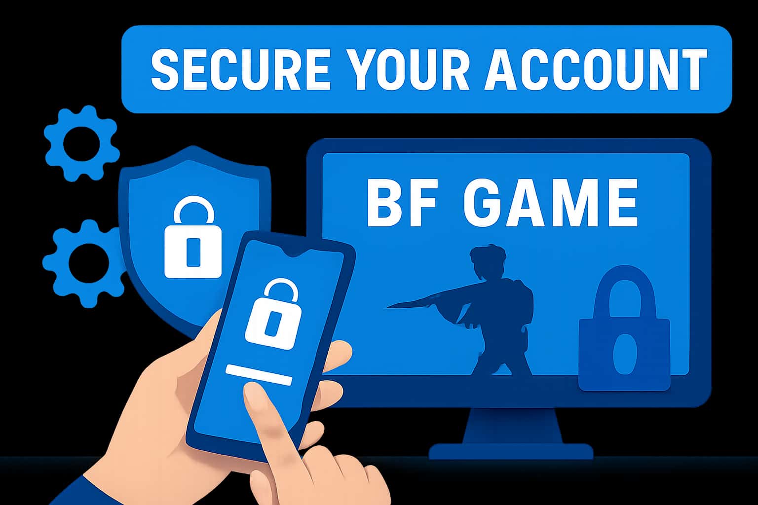 An informative scene illustrating account security measures for Bf Game.