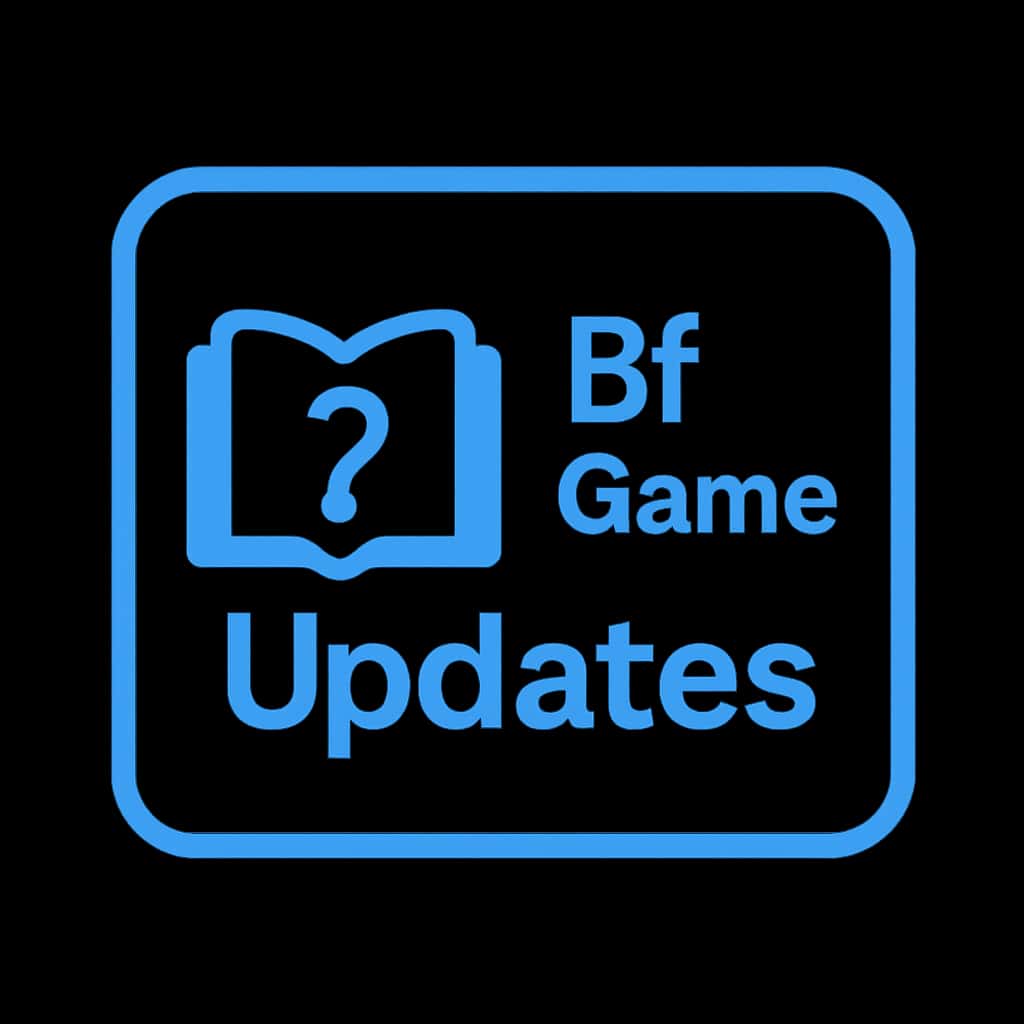 A badge design representing Bf Game Updates in a sleek format.